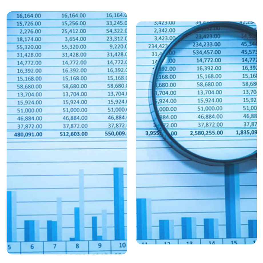 businesses_header Magnifying glass on top of paper sheets