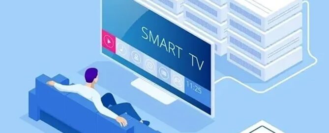 Illustration of people watching a smart TV