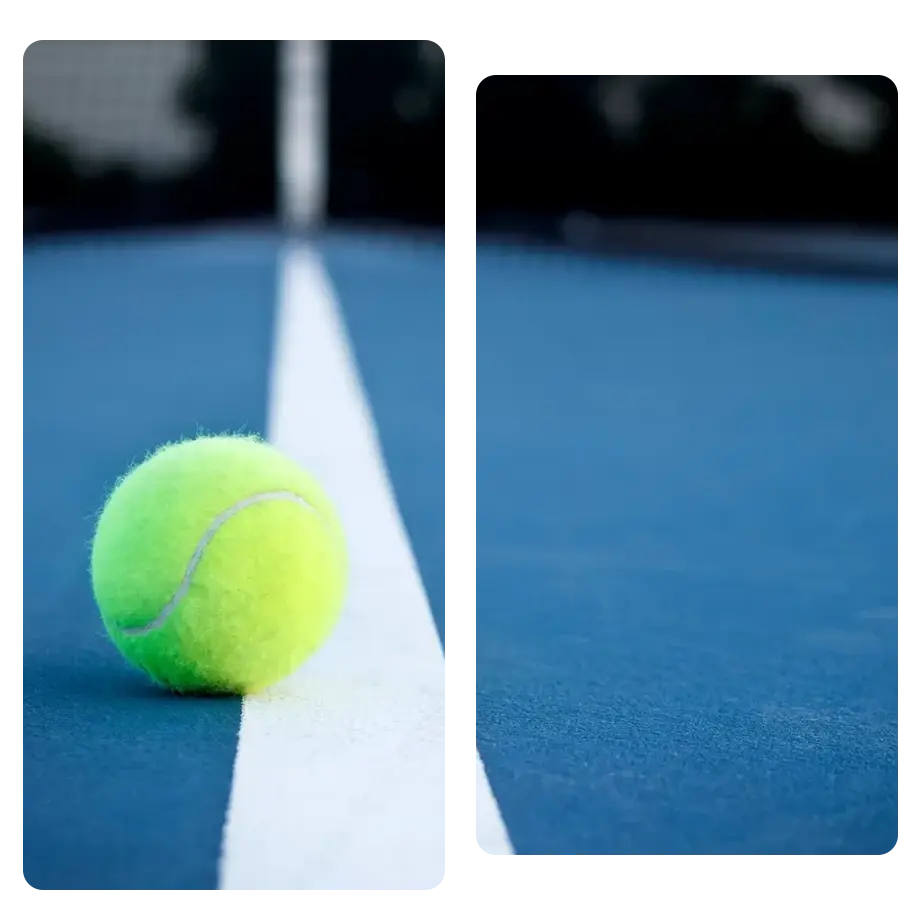 irap Tennis ball sitting on the court line
