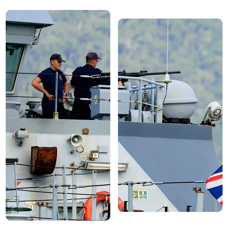 Security officers on board a ship