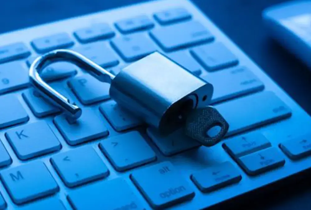 Padlock on top of a keyboard