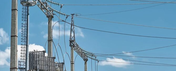 Electrical wires at a power station