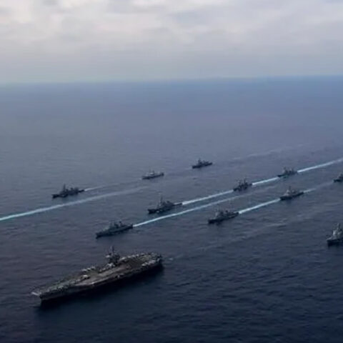 Australian and US Navy ships conducting training exercises