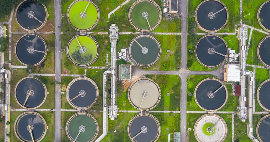 Securing water facilities top down view