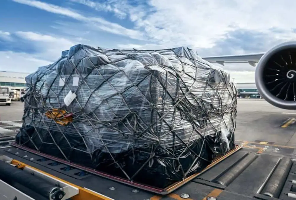 Cargo being loaded onto a plane