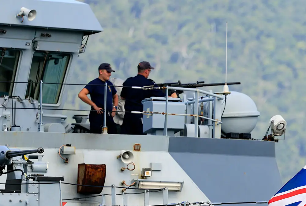 Security officers on board a ship